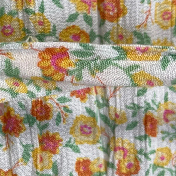 Billabong Wrap Dress Womens Size XS Yellow Floral Short Sleeve VNeck NWT - Picture 7 of 13